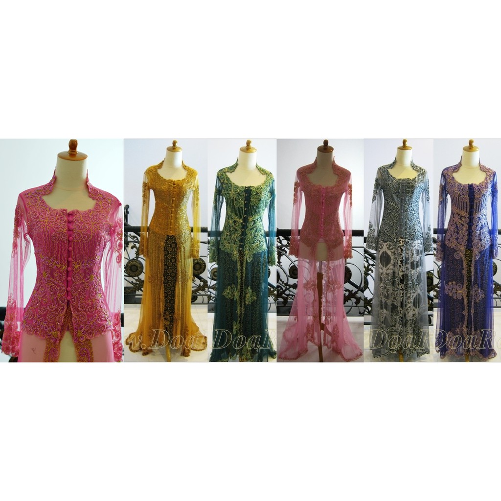 Kebaya Pengantin Ekor akad nikah pre wedding tile brokat muslim modern