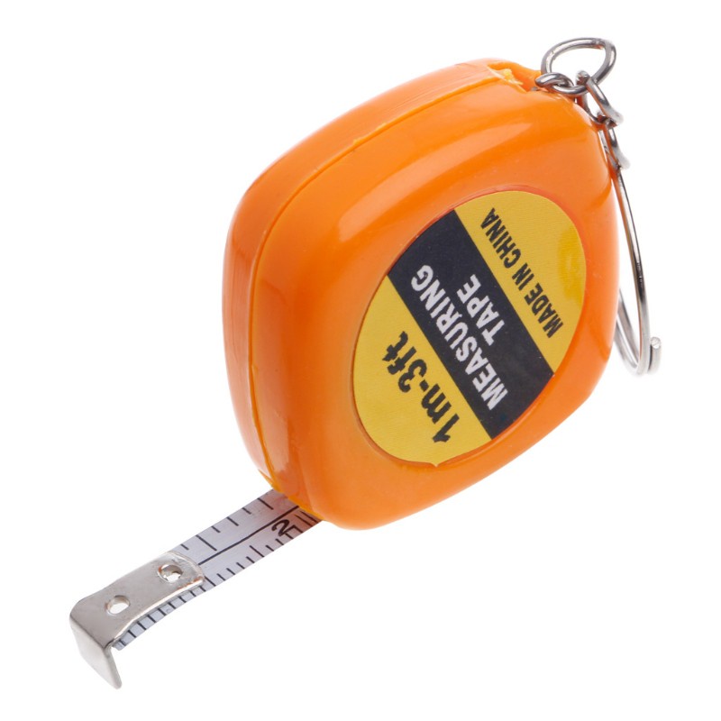 CRE  Easy Retractable Ruler Tape Measure Mini Portable Pull Ruler Keychain 1m/3ft