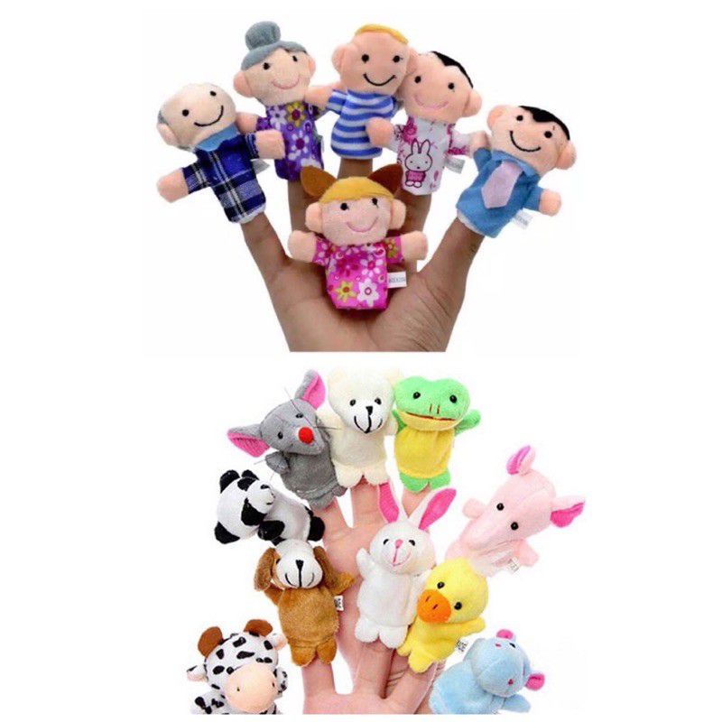 BONEKA JARI anak Family 6pcs / Hewan 10pcs puppet finger