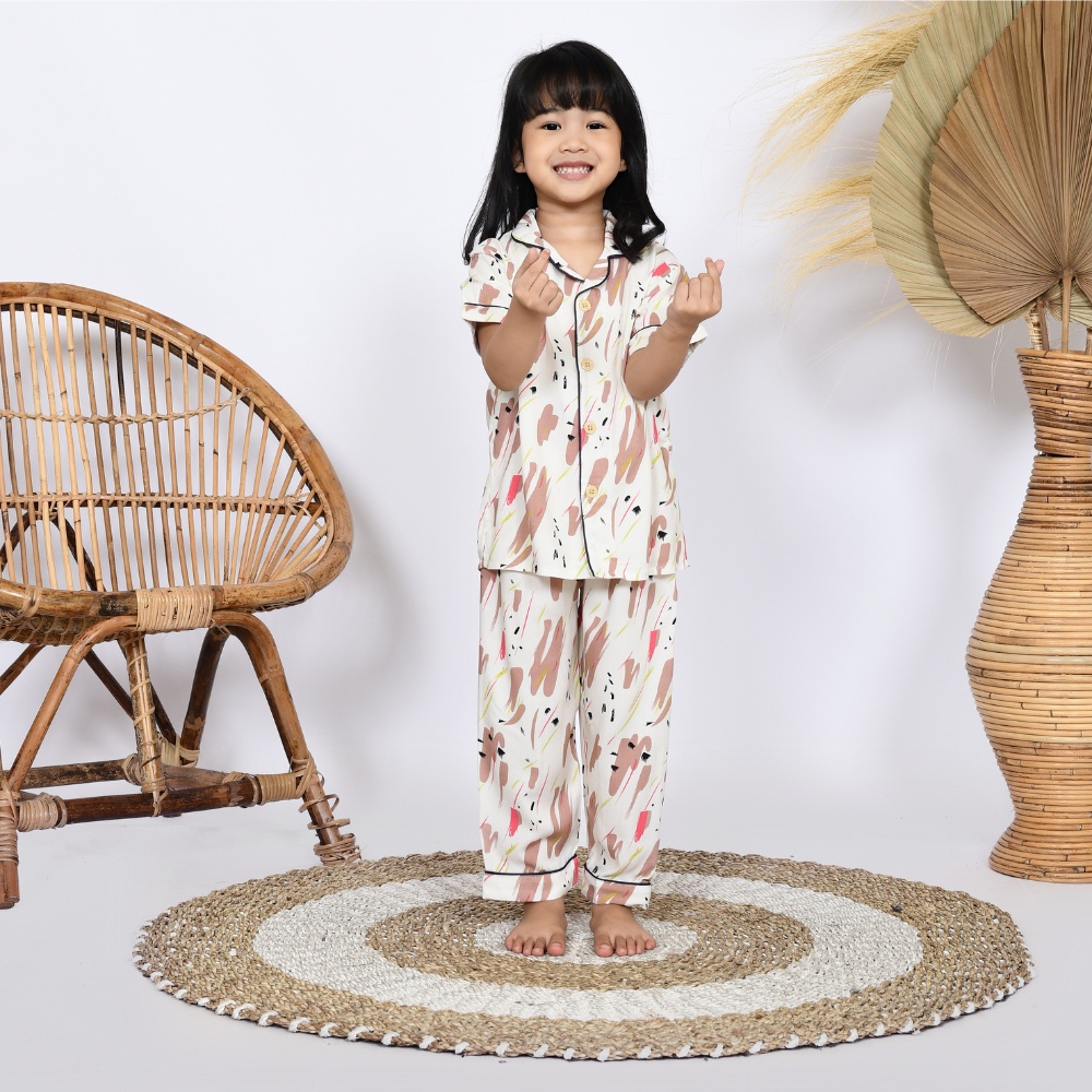 Nyenyak Piyama Anak Rayon 6 - 8 Tahun / Setelan Baju Tidur Rayon anak Perempuan