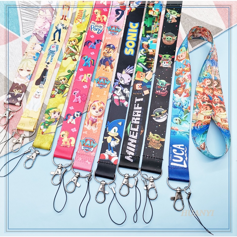 Tali Lanyard Leher Desain Kartun Star Wars Yoda Sonic Zelda PAW Patrol 21 Holder Kartu ID