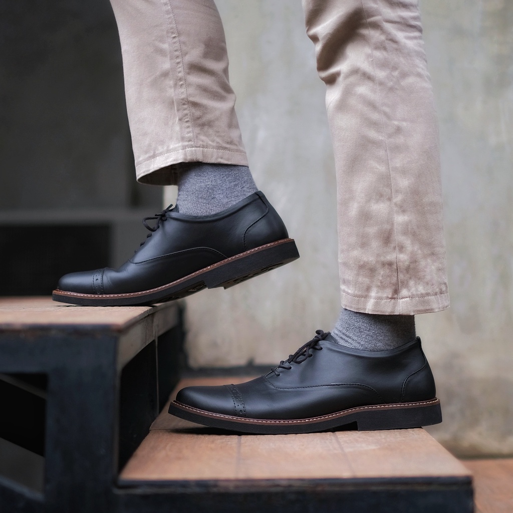 JAZZ 02 BLACK (KULIT ASLI) |ManNeedMe x Reyl| Sepatu Pantofel Pria Formal ORIGINAL