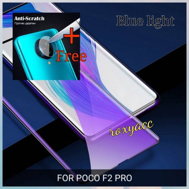 Blue light tempered glass poco F2 pro free glass kamera poco F2 pro