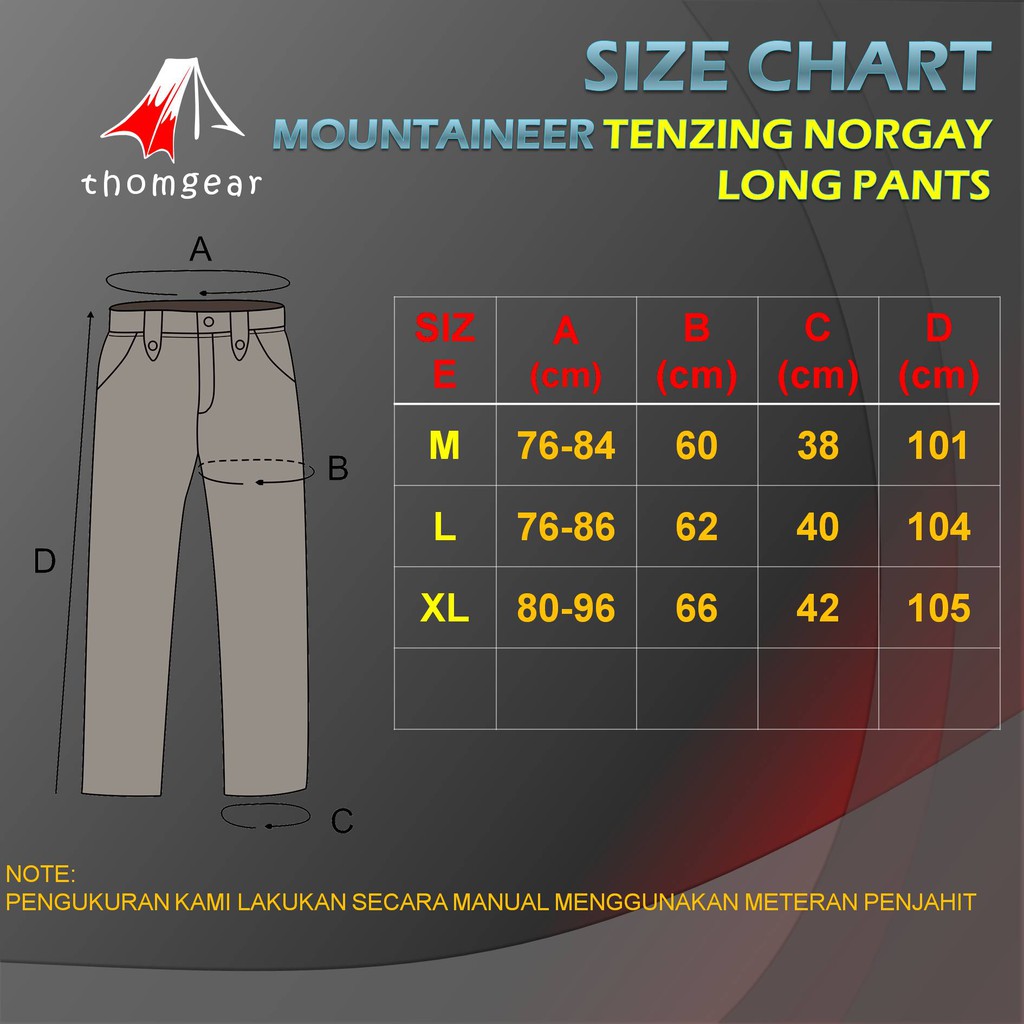 Mountaineer Tenzing Norgey Celana Gunung Hiking Outdoor Despo Stretch Thomgear Paiton Probolinggo