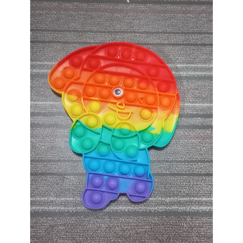Pop It Jumbo FIDGET TOY Mainan Anak Karakter BTS Rainbow Ukuran 20 cm-5
