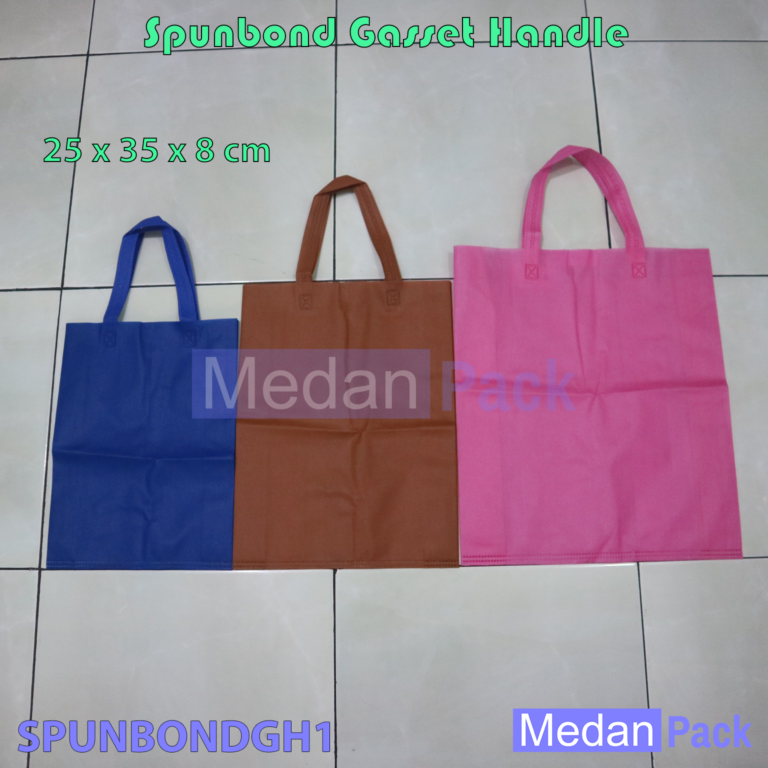

Tas Spunbond Kain Souvenir Gasset Handle uk. 25 x 35 x 8 cm per 12 pcs