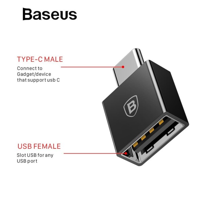 Baseus Android Otg Type C / Micro Usb Converter Plug