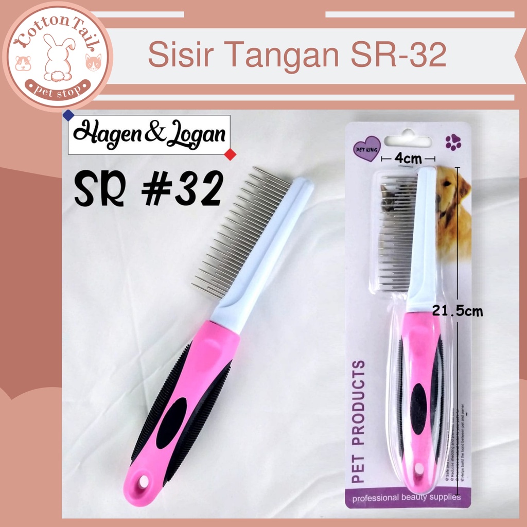 Sisir Besi Chrome Kucing Anjing Pin Pendek Panjang Pet Comb SR-32