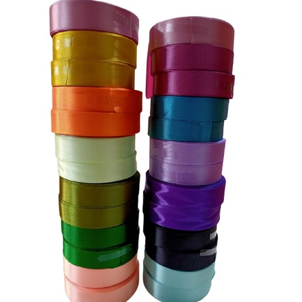 

Pita Satin 3/4 inch / 2cm Per Slop isi 10 Roll pita bunga /pita kado Bucket Bunga