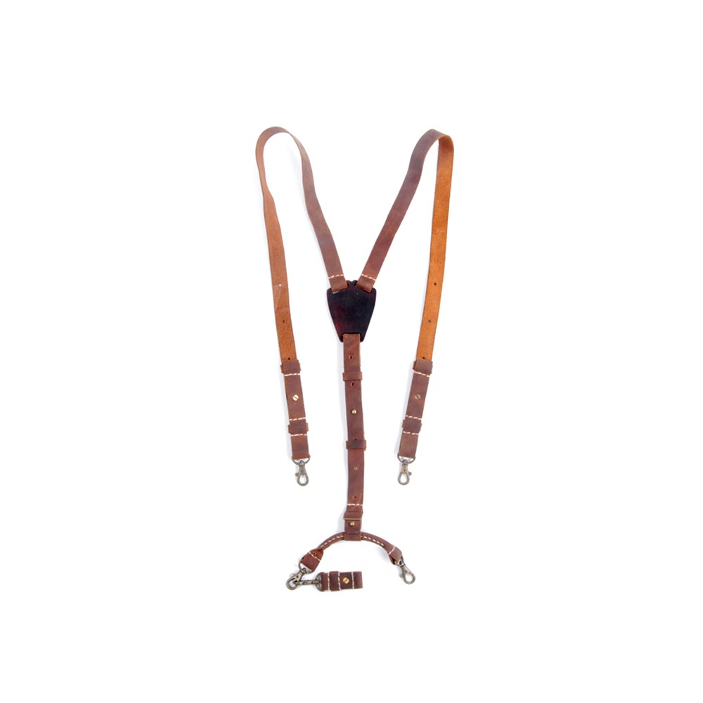 Exclusive 1 set Aksesoris Suspender dan Bowtie Vintage Kulit mewah (LESLEY WOODY)