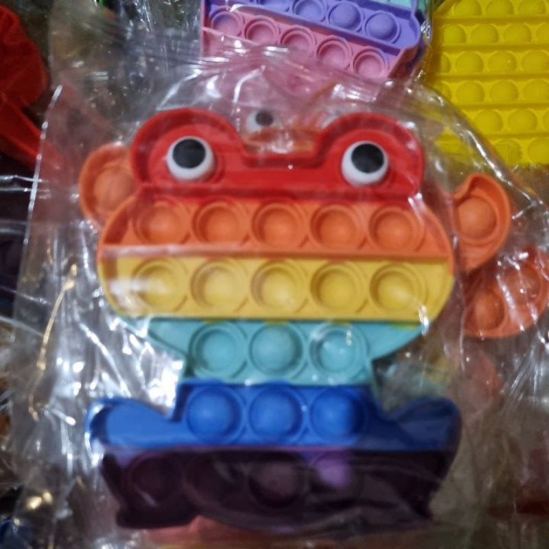 POP IT FIDGET TOY / POP IT PREMIUM ADA EMBOSSNYA / POP IT MURAH / POP IT FIDGET TOYS-Kodok rainbow