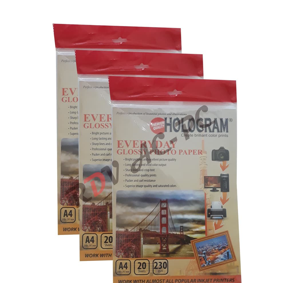 

kertas foto a4 230 gram gsm isi 20 lembar