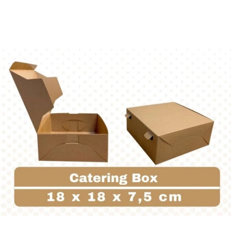 

10pcs Kotak nasi Catering box kue 18x18x7.5cm kraft laminasi 325gsm