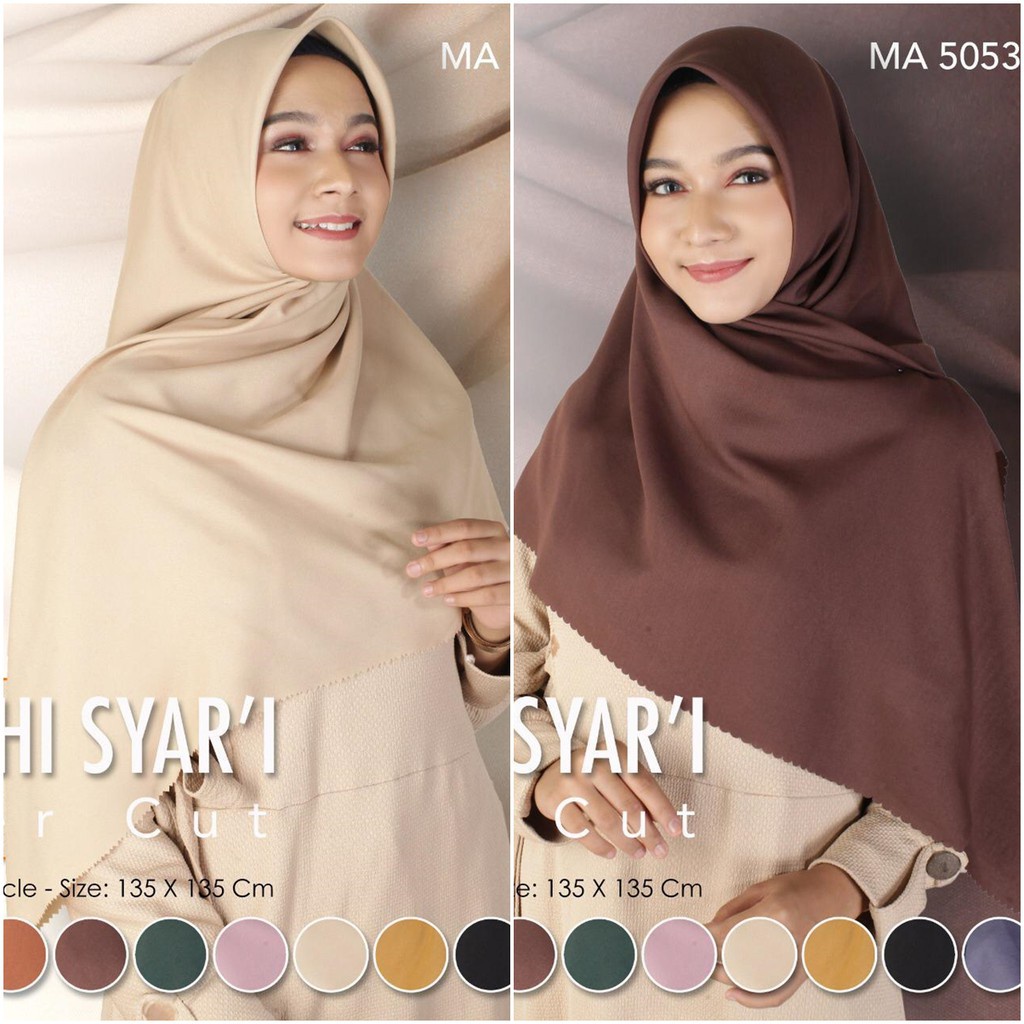 Hijab Segi Empat Voal Laser Cut Jumbo Syar'i  Azara