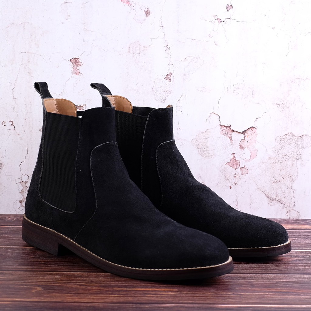 Sepatu Boots Pria Chelsea Black | Shopee Indonesia