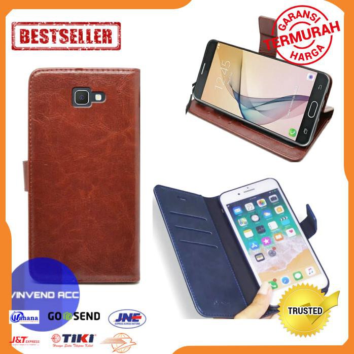 FLIP SAMSUNG J7 PRIME WALLET LEATHER COVER CASE KULIT
