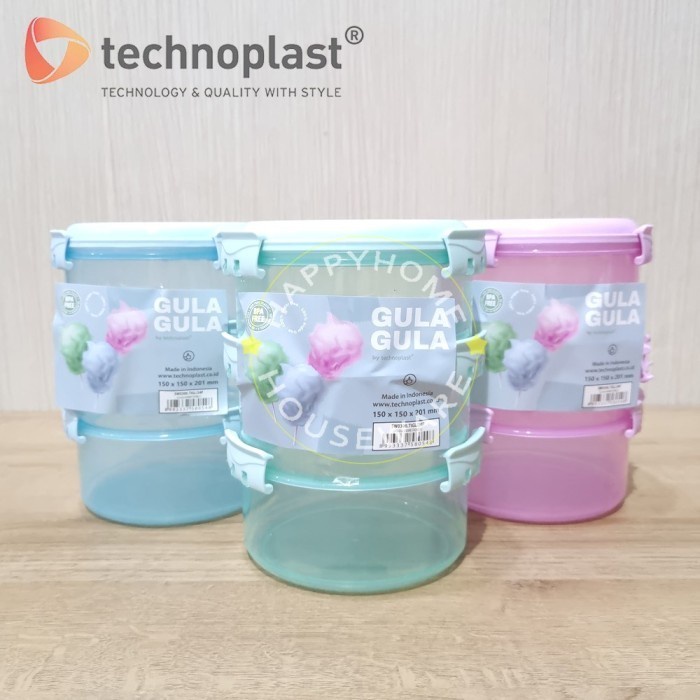 TECHNOPLAST Gula-Gula Sealware Stackable 4Ssn|Rantang Click Lock + Tas