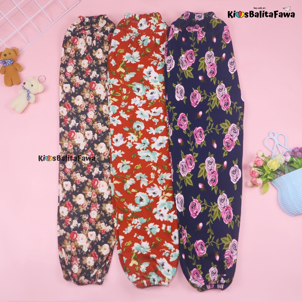 Jogger Bunga uk 5-6 Tahun / Joger Pants Scuba Premium Celana Panjang Anak Perempuan Import Kembang