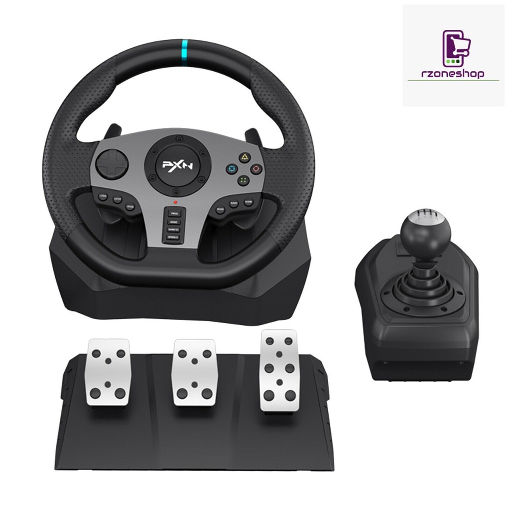 PXN V9 Gaming Steering Wheel Pedal Vibration Racing Wheel 900° at Rzoneshop