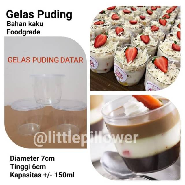 (ISI 25PCS) (CUP KACA)Gelas puding 150ml KACA/ Cup puding kaca/ Cup plastik / Cup selai agar