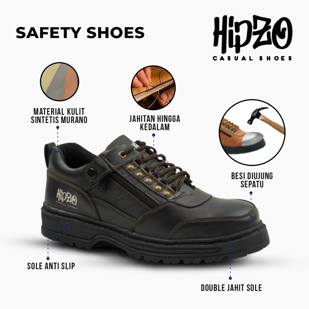 Sepatu Pria Safety BESI Hipzo M 041 Original 100% Untuk Pria Kerja Proyek-1