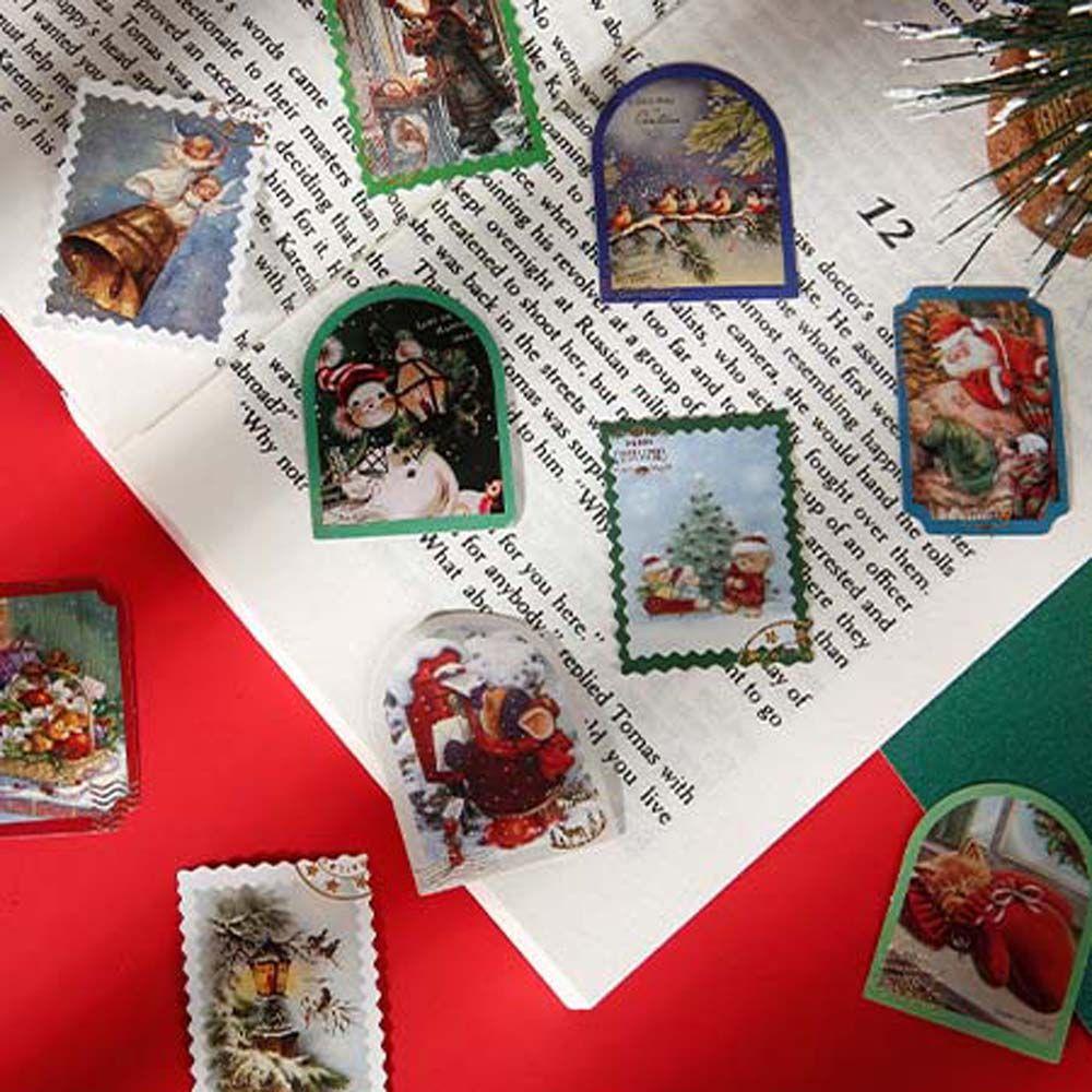 Lanfy Stiker Alat Tulis Natal Scrapbooking Jurnal Hand Akun Santa Claus Pohon Natal Merry Christmas Perlengkapan Sekolah