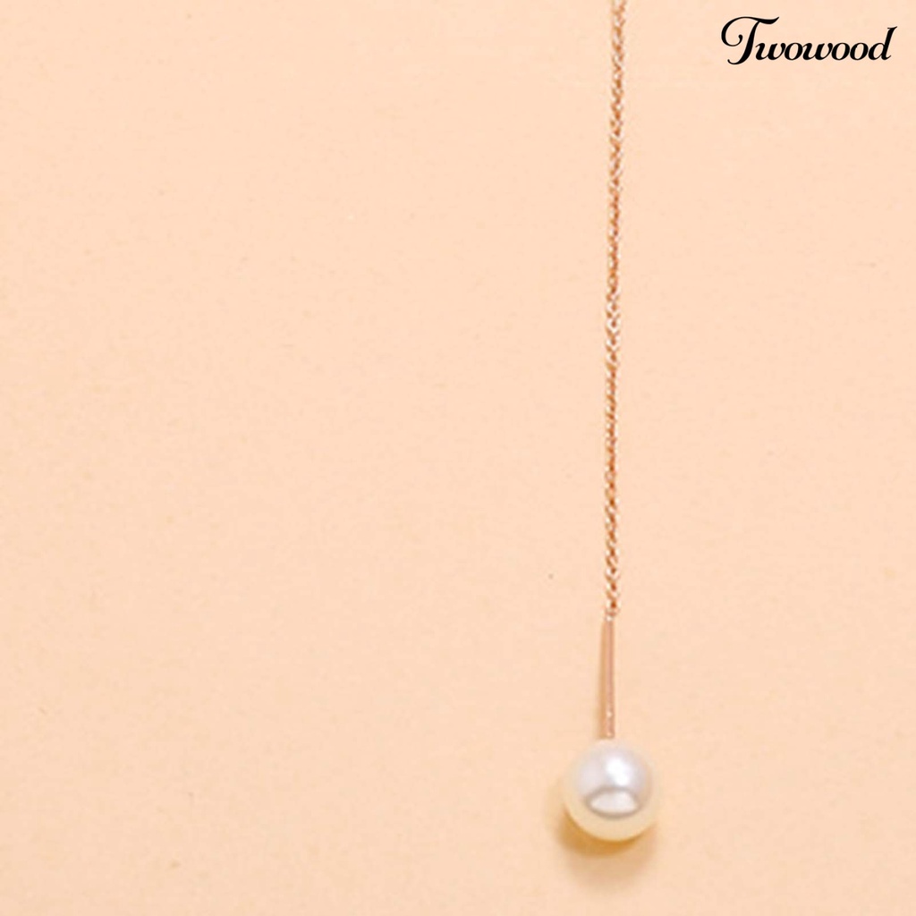 Twowood Choker Necklace Long Tassel Faux Pearls Jewelry Exaggerated Exquisite Necklace Jewelry Gift