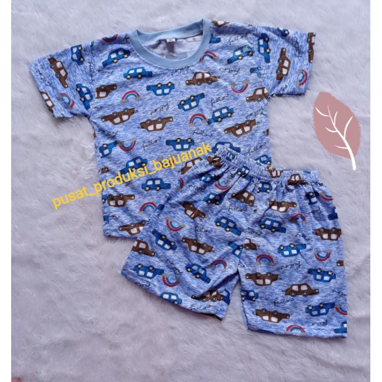 Setelan Baju Anak Balita Laki laki Motif Bahan Katun Umur 1 2 3 4 Tahun
