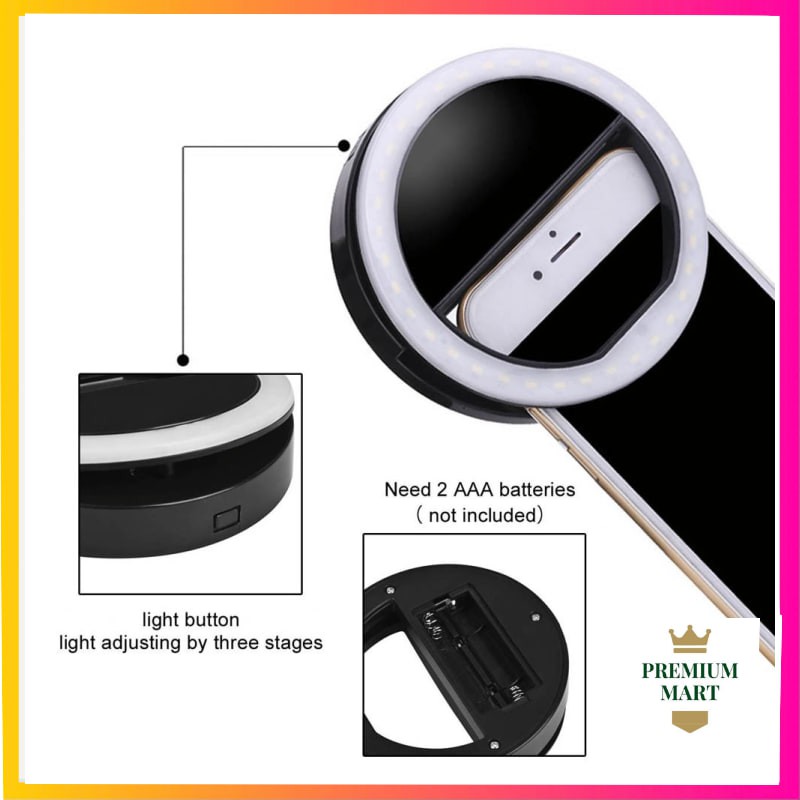 Ring Light selfie LED / Lampu selfie bulat untuk kamera HP flash [PM]