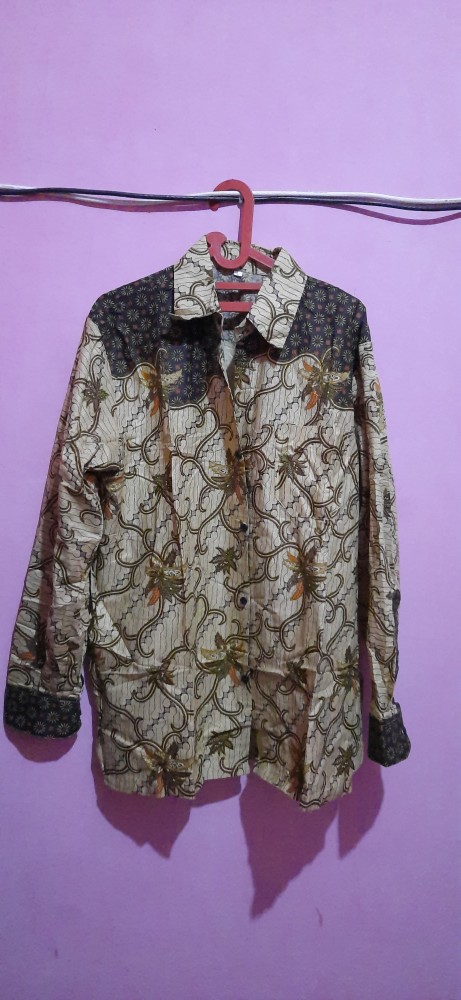 Kemeja Batik Lengan Panjang Batik  Danabrata Pria Motif Songket Hijau Kode 031 M L Xl Xxl Regular