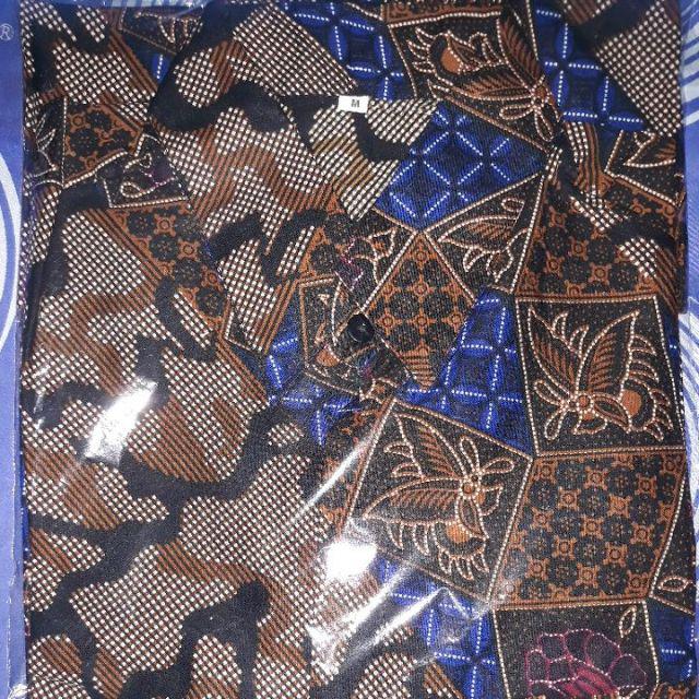 Havi Batik Hrb026 Kemeja Pendek Pekalongan Padi M L Xl Sogan Tulis Halus