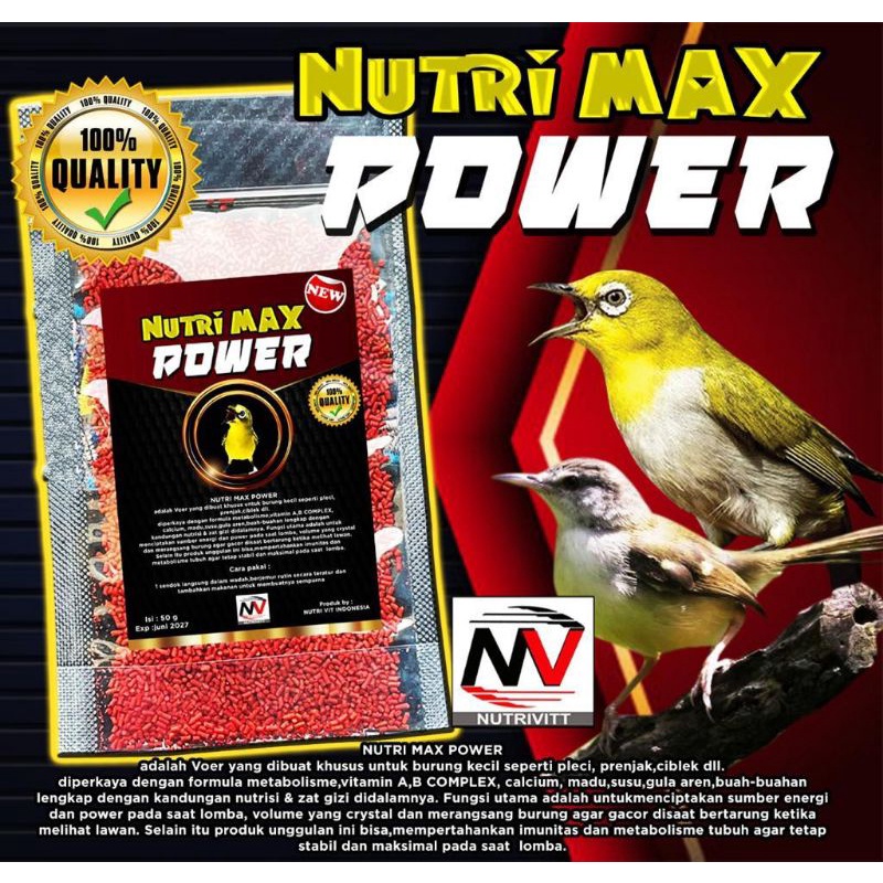 R NUTRI MAX POWER voer pleci spt hw dan nastar MAKANAN BURUNG by bmw