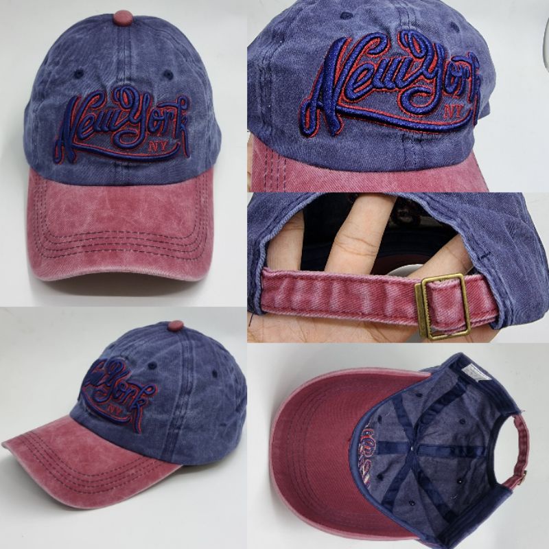 Topi Pria Baseball Caps Cowok Cewek Kombinasi Import Tulisan Jeans