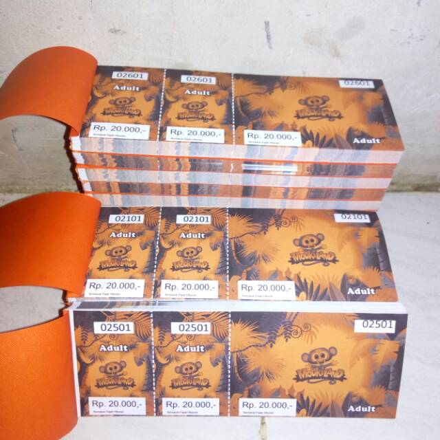 

Cetak tiket, voucher / bahan Kertas HVS 80 gr / pilihan ukuran 15*5 - 20*7