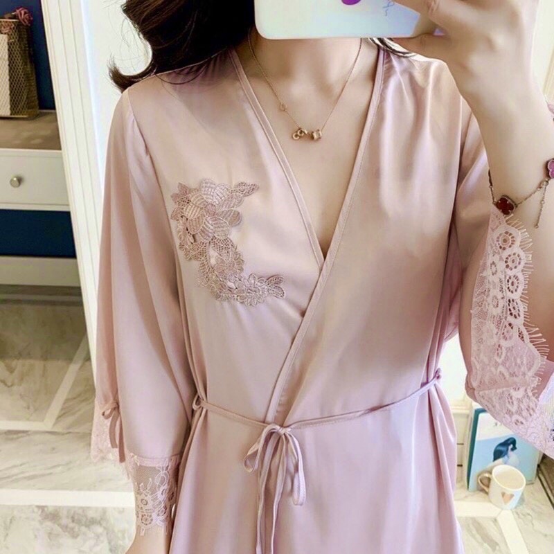 Piyama Set Camisole Silk Satin Taylor Kamisol Premium Silky Polos Cantik Loungewear-7