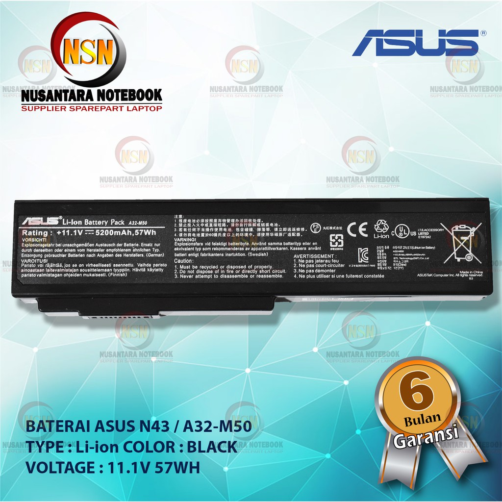 Baterai Original Asus N43 A32-M50 11.1V 57WH