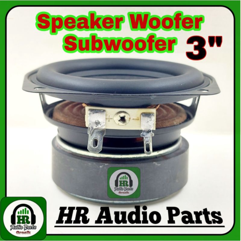 Speaker 3&quot; Inch 15W 4R Woofer Subwoofer 15Watt 4 Ohm 75mm 7.5Cm Ring Karet