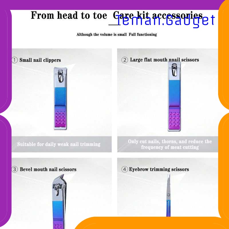 TG-FE367 NELBEAUTY NAIL ART SET GUNTING KUKU MANICURE PEDICURE 7 PCS - 7023D