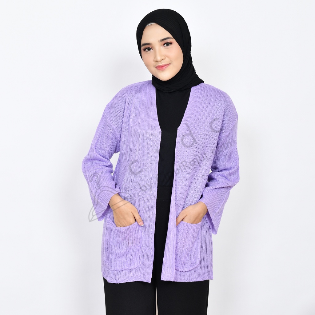 Simple Cardigan Ufa / Loccy / Loocy - CRDC by CiputRajut.com-Orchid
