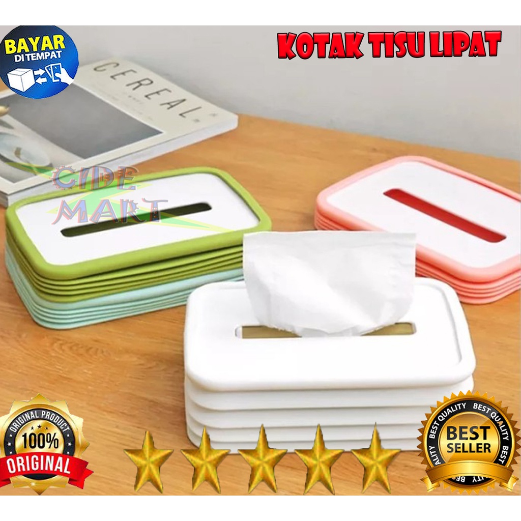 Kotak Tisu Flexibel Tempat Tisu Lipat Kotak Tissue Foldable Silicone Lifting Tissue Box Serbaguna