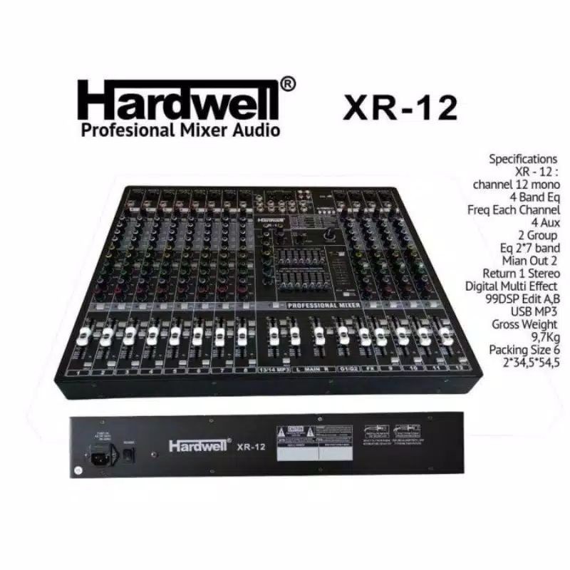 audio mixer hardwell XR12 original produk.12ch