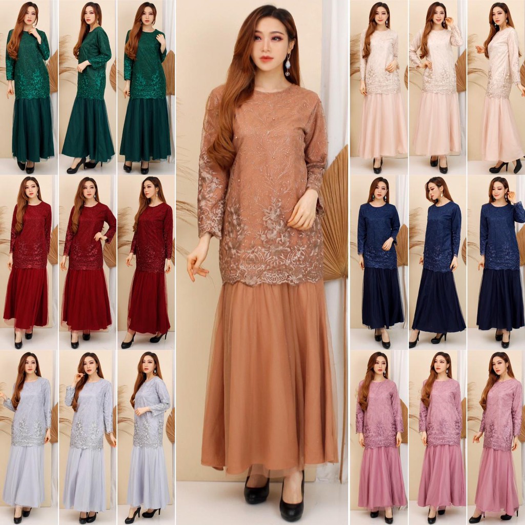 Gamis Prilly Tille Duyung Premium Maxi Dress Brukat Tulle Bordir Gliter Fashion Muslim Lebaran