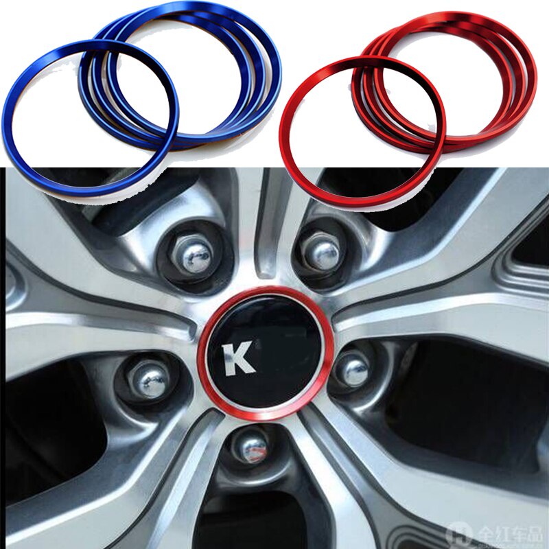 4 Pcs Sticker Dekorasi Hub Velg Mobil Bahan Aluminum Alloy Untuk Kia
