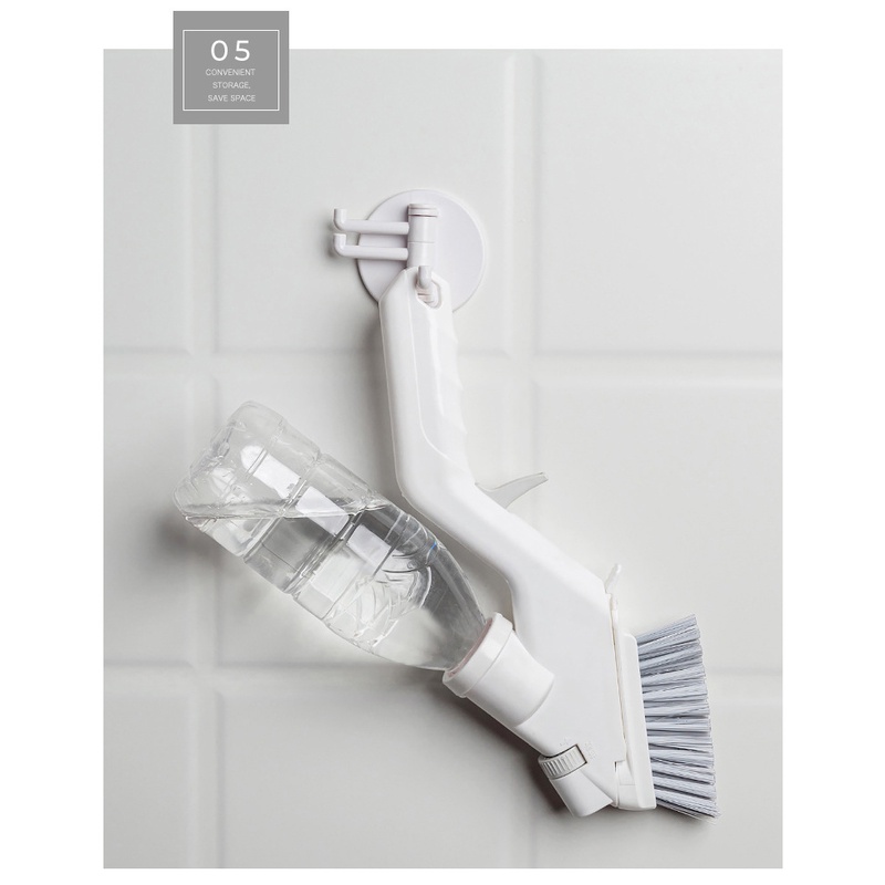 Multifunctional press water spray cleaning brush kitchen stove sponge brush wall tile brush glass wiper gap brush OW