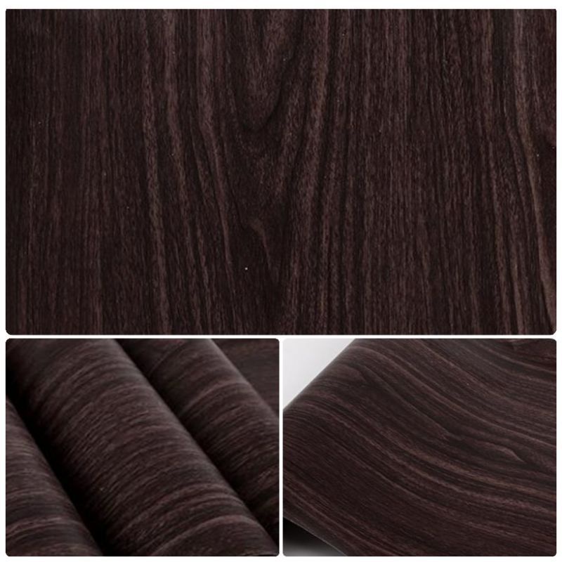 Wallpaper Stiker Dinding Warna Coklat Kehitaman Motif Serat Kayu Mewah Elegan Premium Modern