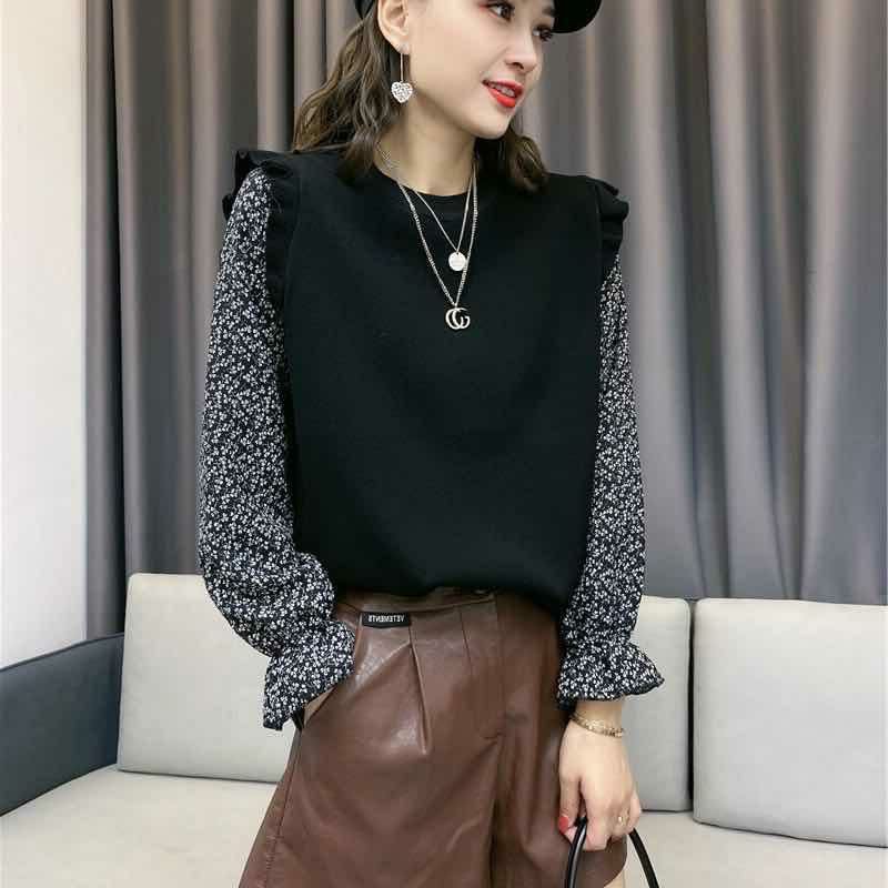 Blouse and Dress Sweater Clover Rajut Import Tangan Katun Motif Clover TM