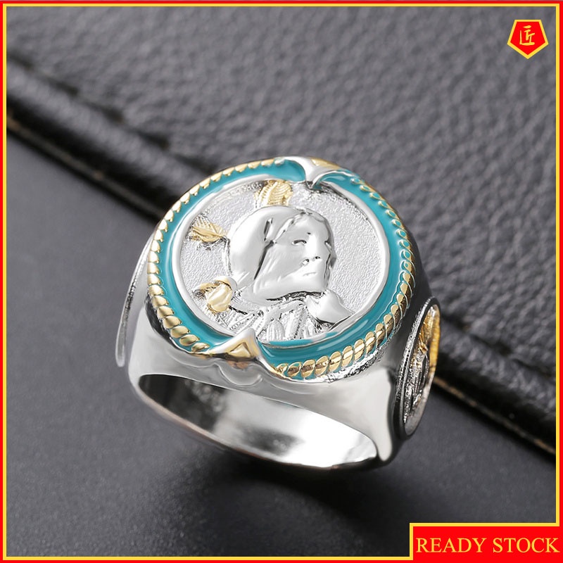 [Ready Stock]Men's Eagle Ring Western Ethnic Cowboy Style