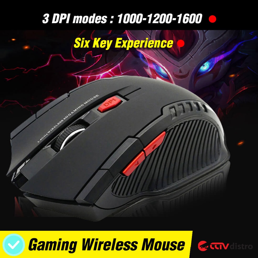 W103 Mouse Wireless Laptop Komputer Gaming Tanpa Kabel Portable Murah Mose Wireles Garansi 1 Bulan