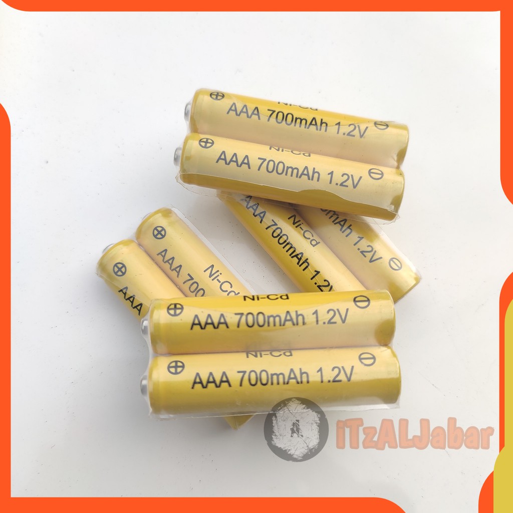 Baterai cas Ni-Cd AAA 700mAh 1.2V Batre cas AAA 700mAh x2 Baterai