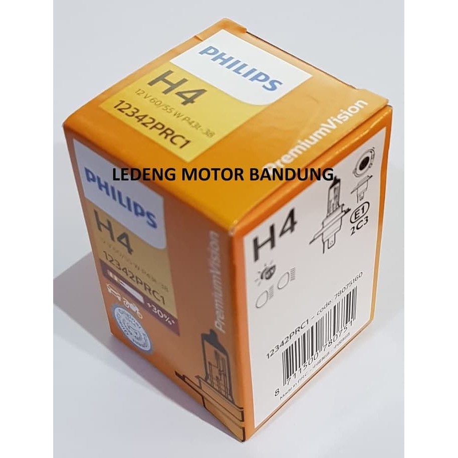 Philips Premium Vision H4 HS1 Bohlam Motor Mobil Lampu Philip 12v LEDENG MOTOR